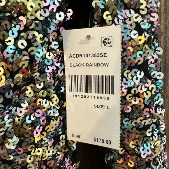 ASTR Sylvina Sequin Slit Long Sleeve Cutout Midi-Dress L Nordstrom Saks Revolve - Picture 8 of 12